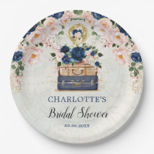 Reiskoffer Vintage Bruiloft Navy Blush
