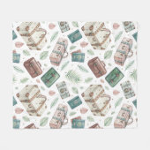 Reiskofferpatroon uit het verleden (1) fleece deken (Voorkant (Horizontaal))