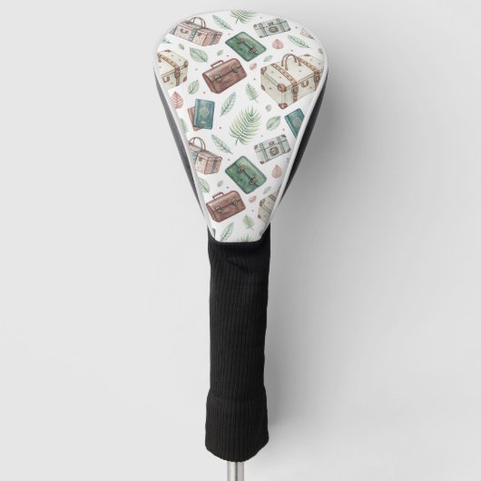 Reiskofferpatroon uit het verleden (1) golfheadcover (Voorkant)