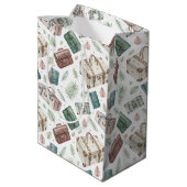 Reiskofferpatroon uit het verleden (1) medium cadeauzakje (Achterkant Gekanteld)