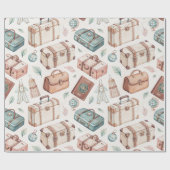 Reiskofferpatroon uit het verleden (2) cadeaupapier (Vlak)