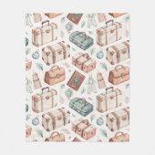 Reiskofferpatroon uit het verleden (2) fleece deken (Voorkant)