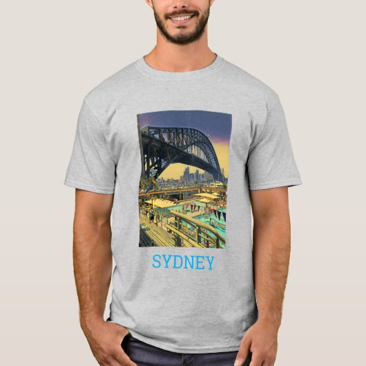 Reiskunst in Sydney Harbor Bridge T-shirt (Voorkant)