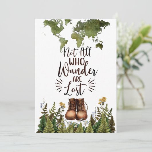 Reiskunst niet iedereen die wander kwijt is save the date (Staand voorkant)