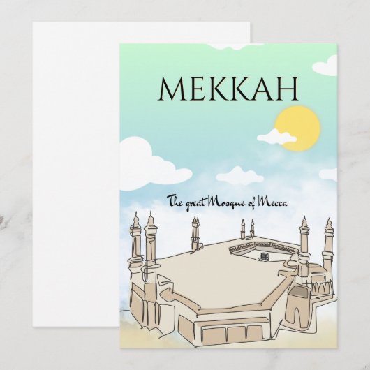 Reiskunst van de Grote Moskee van Mekka Feestdagenkaart (Voorkant / Achterkant)