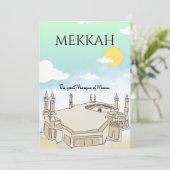 Reiskunst van de Grote Moskee van Mekka Feestdagenkaart (Staand voorkant)