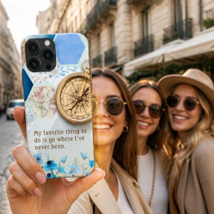 Reisliefhebber   Gouden Kompas Case-Mate iPhone Case