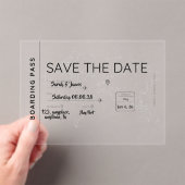 reisliefhebber save de datum instapkaart acryl uitnodigingen (Insitu (Draagbaar))