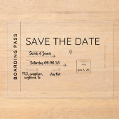 reisliefhebber save de datum instapkaart acryl uitnodigingen (Voorkant)