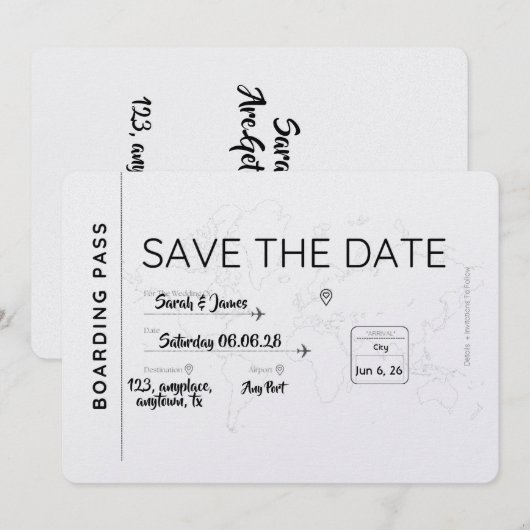 reisliefhebber save the date instapkaart (Voorkant / Achterkant)