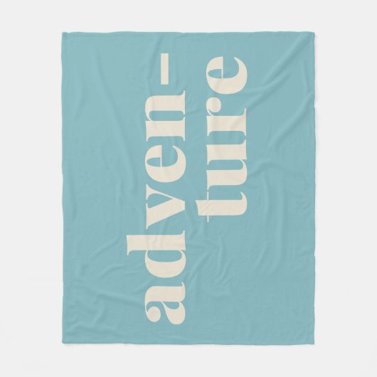 Reisliefhebbers Adventure Text Soft Blauwgroen Blu Fleece Deken (Voorkant)