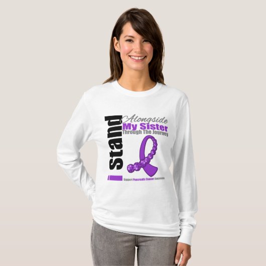 Reislint voor pancreaskanker (zuster) t-shirt (Voorkant volledig)