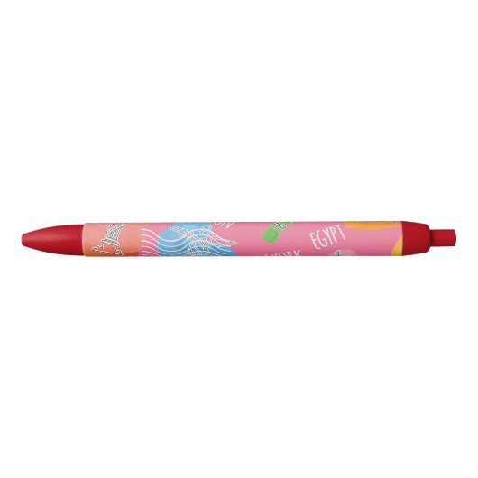 Reislocaties Patroon Zwarte Inkt Pen (Voorkant)