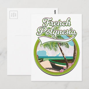 Reislogo Frans-Polynesië. Briefkaart