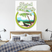 Reislogo Frans-Polynesië. Canvas Afdruk (Insitu (Slaapkamer))
