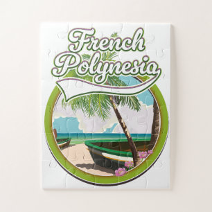 Reislogo Frans-Polynesië. Legpuzzel