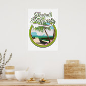 Reislogo Frans-Polynesië. Poster (Keuken)