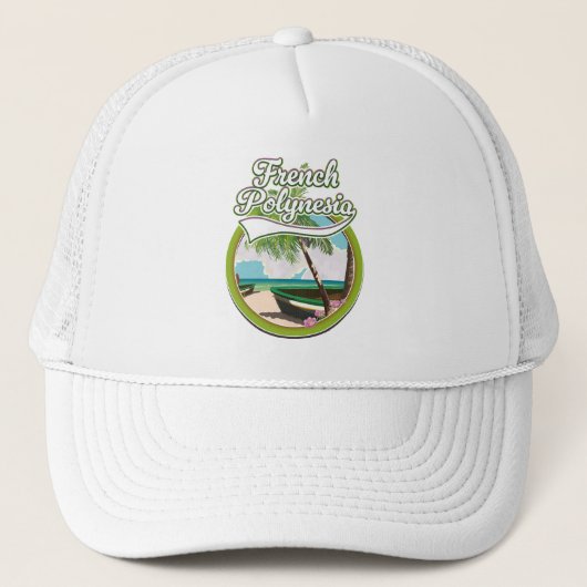 Reislogo Frans-Polynesië. Trucker Pet (Voorkant)