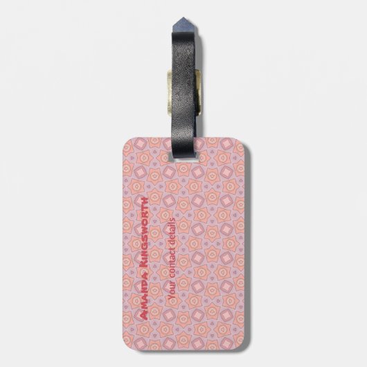 Reislust modern trendy patroon bagagelabel (Achterkant verticaal)