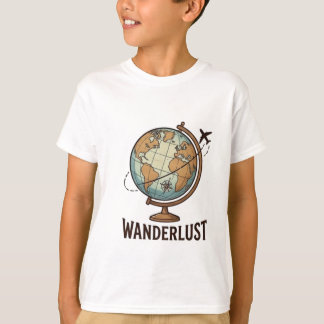 Reislust Vintage Wereldbol Vliegtuig Reizen T-shirt