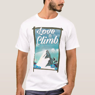 Reislustige klimmer vintage reisposter t-shirt