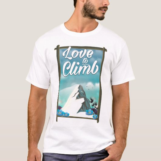 Reislustige klimmer vintage reisposter t-shirt (Voorkant)