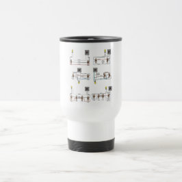 Reismok met schakelschema's voor elektriciens reisbeker