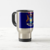 Reismok met vlag van Michigan State - Verenigde St Reisbeker (Voorkant links)