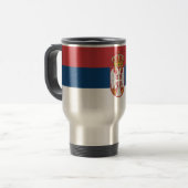 Reismok met vlag van Servië Reisbeker (Voorkant links)