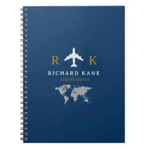Reisnotities monogram blauw notitieboek