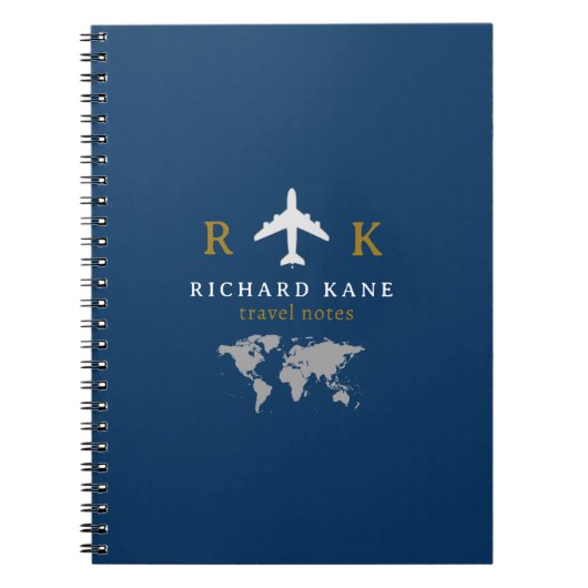 Reisnotities monogram blauw notitieboek (Voorkant)
