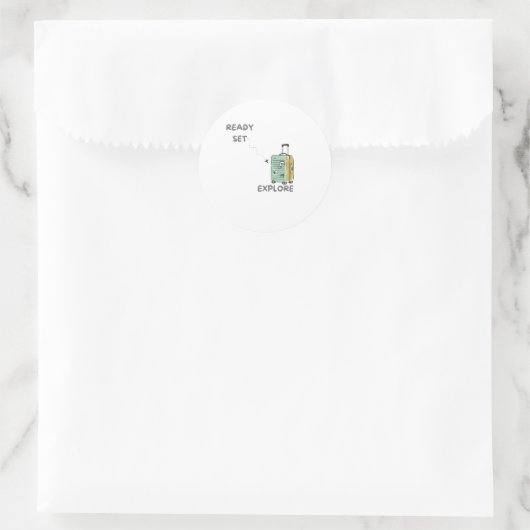 Reisofferte Klaar Set Ontdek - Wanderlust Decor Ronde Sticker (Tas)