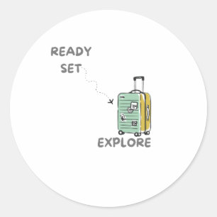 Reisofferte Klaar Set Ontdek - Wanderlust Decor Ronde Sticker
