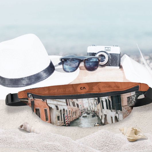 Reisoffertes Monogram Uw Foto Boho Rust Heuptasje