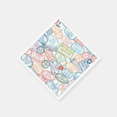 Reisontwerp - paspoortstempels papieren servetten (Hoek)