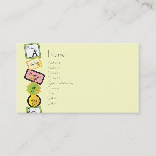 Reisontwerp Visitekaartje (Voorkant)