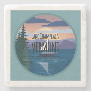 reisontwerp voor het meer van ChamPlain Vermont Stenen Onderzetter