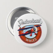 Reispatch op de retro-stijl van Fabulous Wales Ronde Button 7,6 Cm (Voorkant /achterkant)