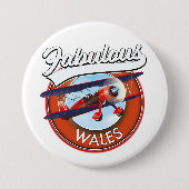 Reispatch op de retro-stijl van Fabulous Wales Ronde Button 7,6 Cm (Voorkant)