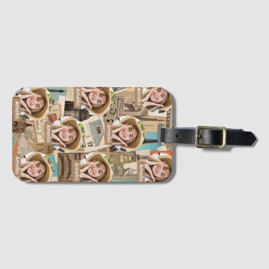  Reispatroon Aangepaste Foto & Naam Bagagelabel (Voorkant (horizontaal))