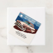 Reispensioen Retro Classic Car Thema Bedankjes Labels (In situ)