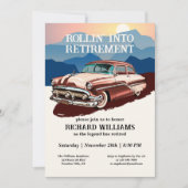 Reispensioen Retro Classic Car Thema Kaart (Voorkant)