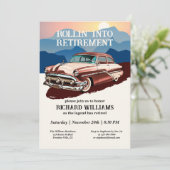 Reispensioen Retro Classic Car Thema Kaart (Staand voorkant)