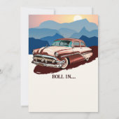 Reispensioen Retro Classic Car Thema Kaart (Achterkant)