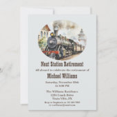 Reispensioen Rolling Party Trein Volgende Station Kaart (Voorkant)