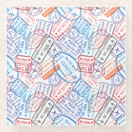 Reispictogram Glazen Onderzetter (Voorkant)