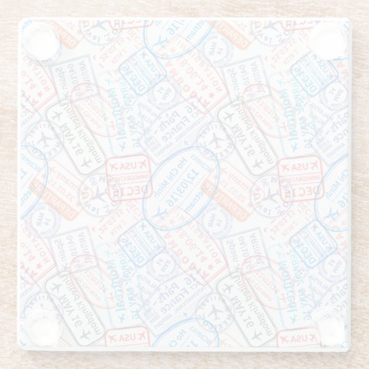 Reispictogram Glazen Onderzetter (Achterkant)