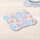 Reispictogram Kartonnen Onderzetters (Gekanteld)