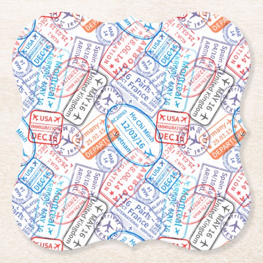 Reispictogram Kartonnen Onderzetters (Voorkant)