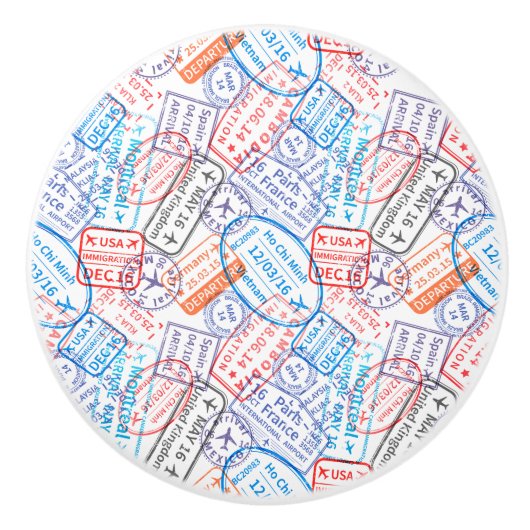 Reispictogram Keramische Knop (Voorkant)